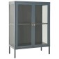 vidaXL Μπουφές Ανθρακί 75 x 35 x 105 εκ. από Ατσάλι και Γυαλί