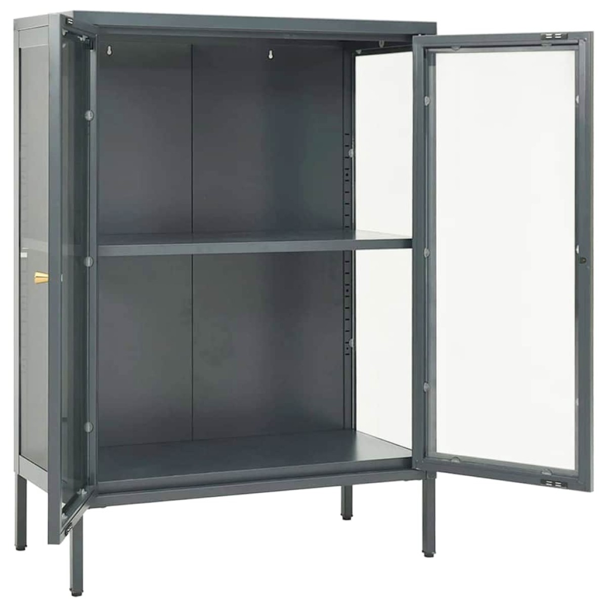 vidaXL Μπουφές Ανθρακί 75 x 35 x 105 εκ. από Ατσάλι και Γυαλί