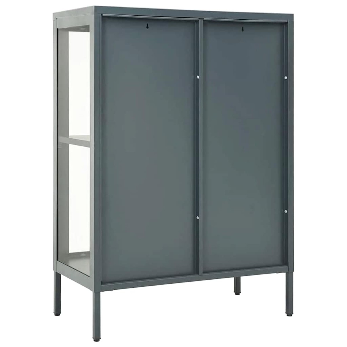 vidaXL Μπουφές Ανθρακί 75 x 35 x 105 εκ. από Ατσάλι και Γυαλί