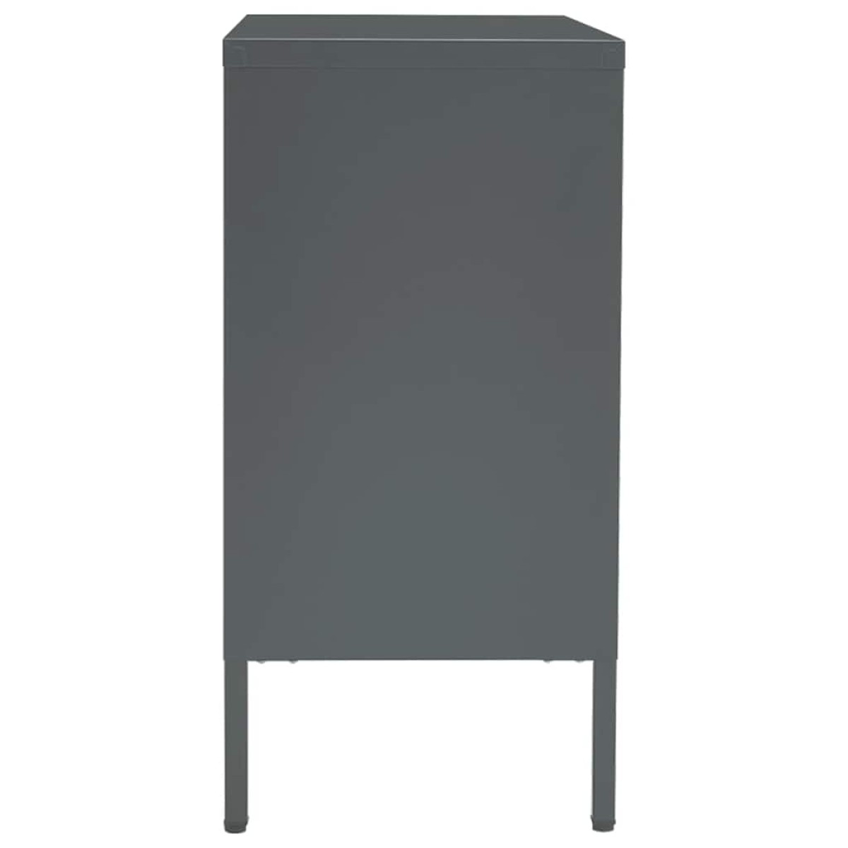 vidaXL Μπουφές Ανθρακί 75 x 35 x 70 εκ. από Ατσάλι και Ψημένο Γυαλί
