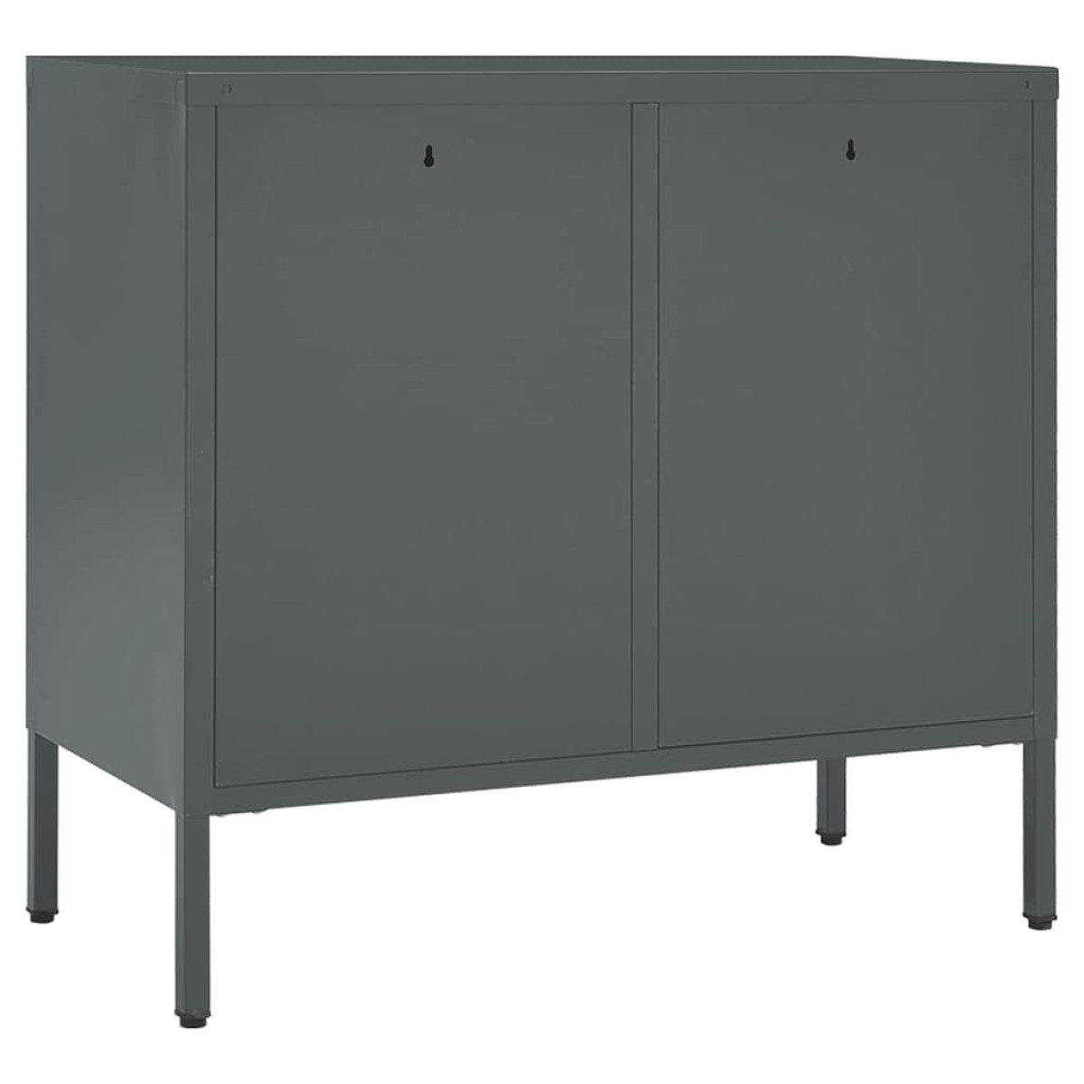 vidaXL Μπουφές Ανθρακί 75 x 35 x 70 εκ. από Ατσάλι και Ψημένο Γυαλί