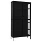vidaXL Ντουλάπα Βιτρίνας Μαύρη 90 x 40 x 180 εκ. Ατσάλι / Ψημένο Γυαλί