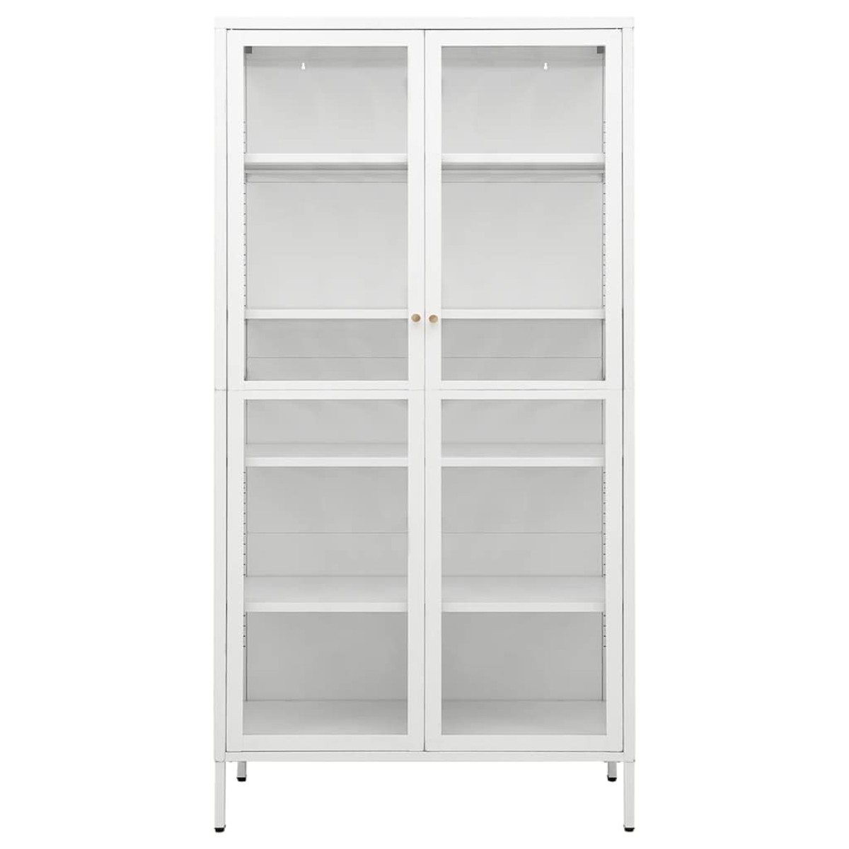 vidaXL Ντουλάπα Βιτρίνας Λευκή 90 x 40 x 180 εκ. Ατσάλι / Ψημένο Γυαλί