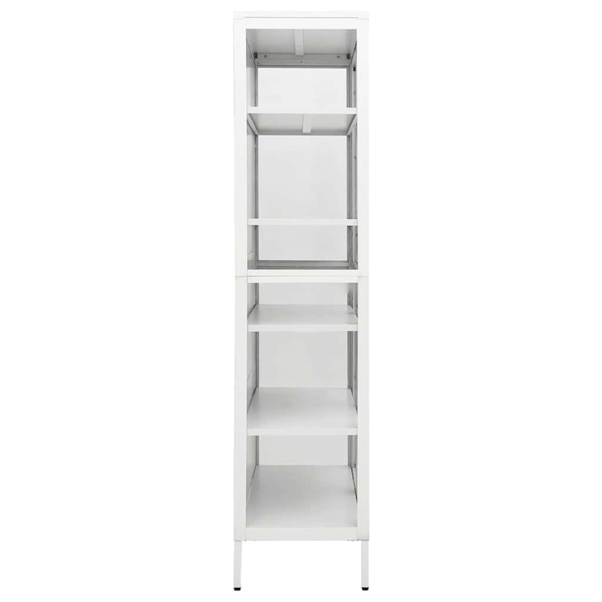 vidaXL Ντουλάπα Βιτρίνας Λευκή 90 x 40 x 180 εκ. Ατσάλι / Ψημένο Γυαλί