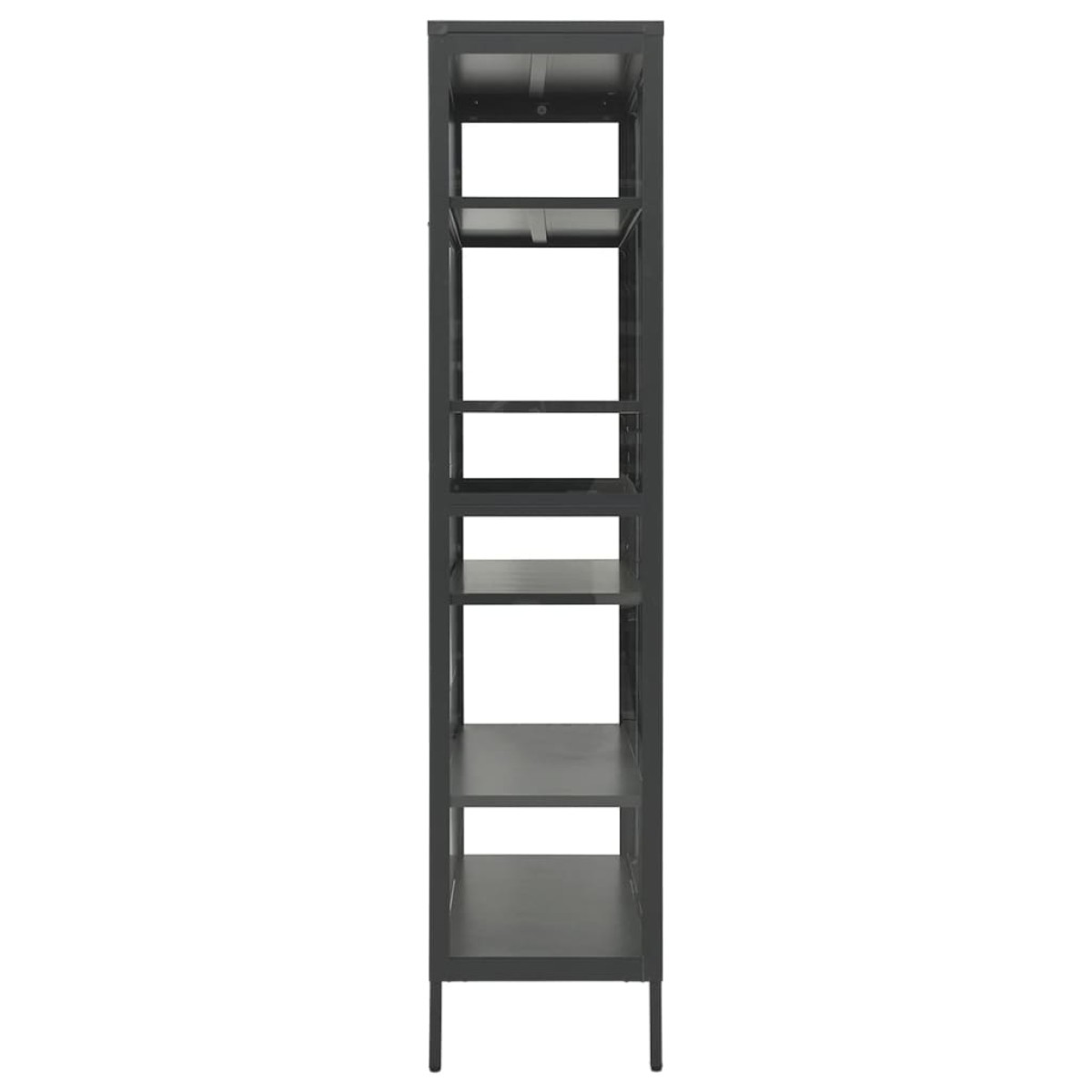 vidaXL Ντουλάπα Βιτρίνας Ανθρακί 90x40x180 εκ. Ατσάλι / Ψημένο Γυαλί