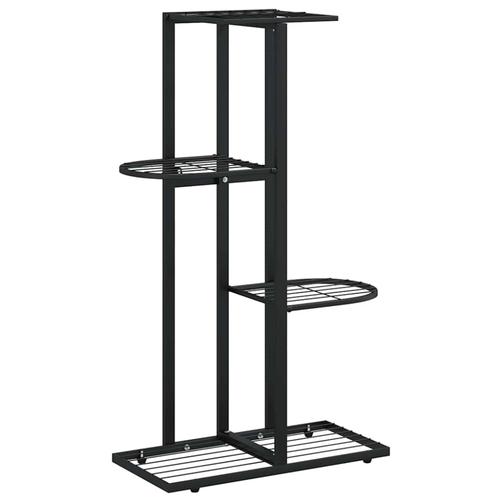 vidaXL Ανθοστήλη 4 Επιπέδων Μαύρη 43 x 22 x 76 εκ. Μεταλλική