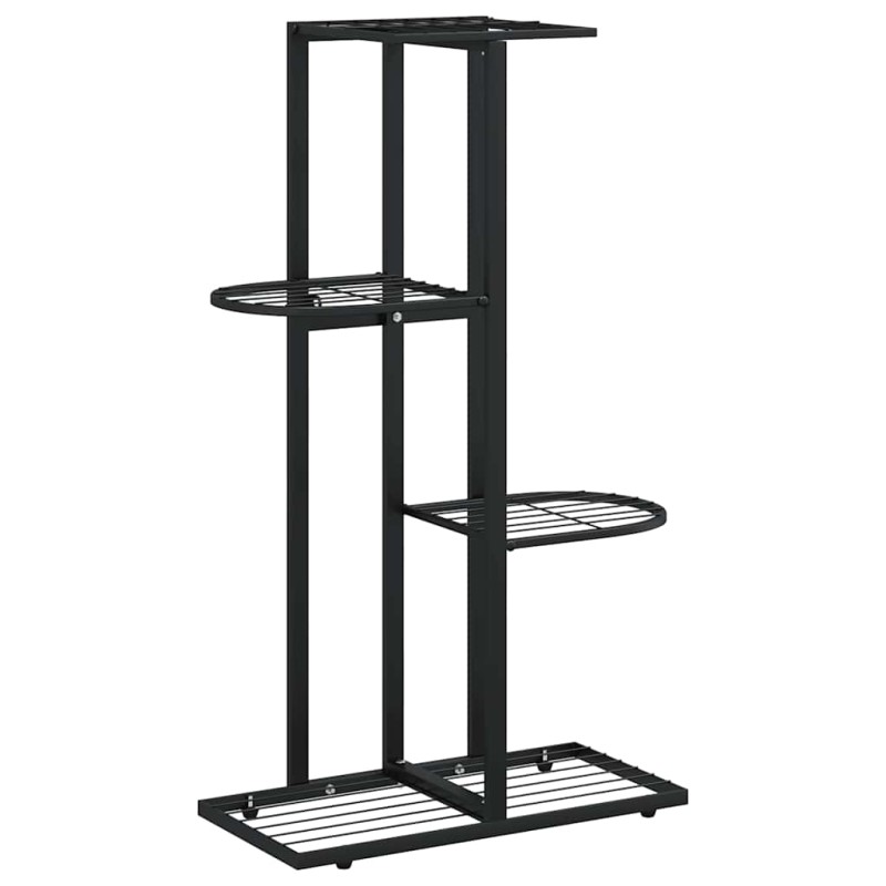 vidaXL Ανθοστήλη 4 Επιπέδων Μαύρη 43 x 22 x 76 εκ. Μεταλλική