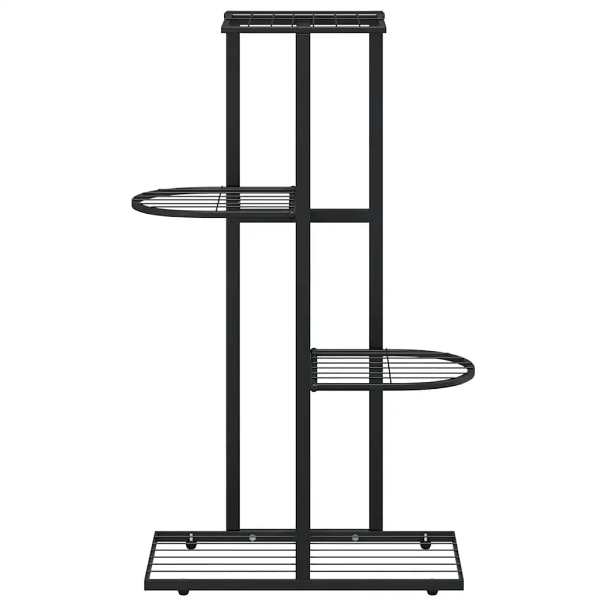 vidaXL Ανθοστήλη 4 Επιπέδων Μαύρη 43 x 22 x 76 εκ. Μεταλλική