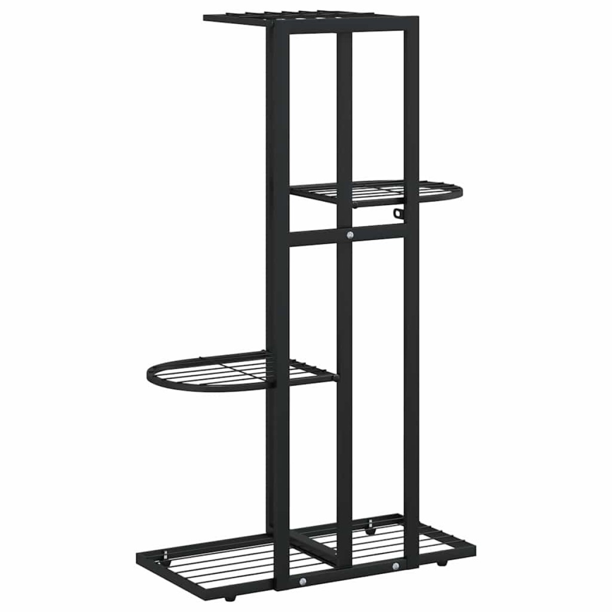 vidaXL Ανθοστήλη 4 Επιπέδων Μαύρη 43 x 22 x 76 εκ. Μεταλλική