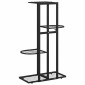 vidaXL Ανθοστήλη 4 Επιπέδων Μαύρη 43 x 22 x 76 εκ. Μεταλλική