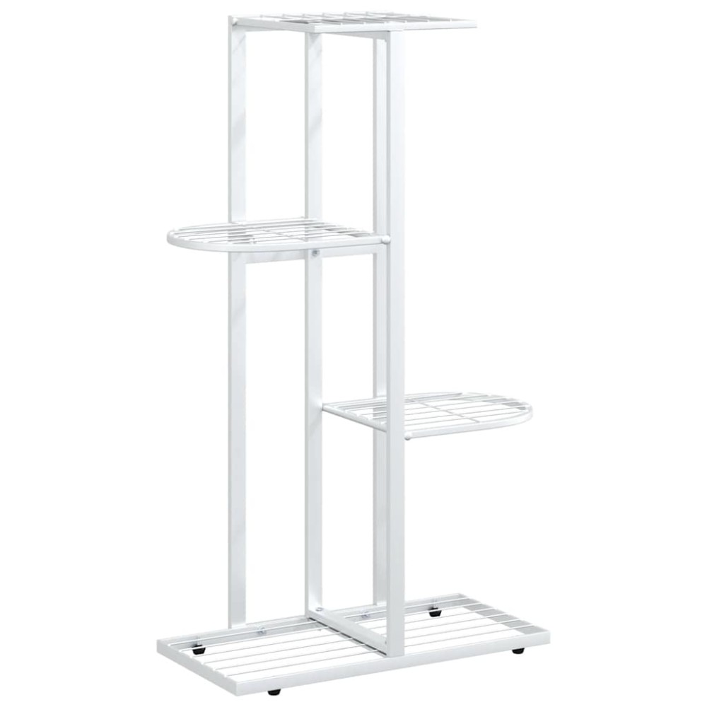 vidaXL Ανθοστήλη 4 Επιπέδων Λευκή 43 x 22 x 76 εκ. Μεταλλική