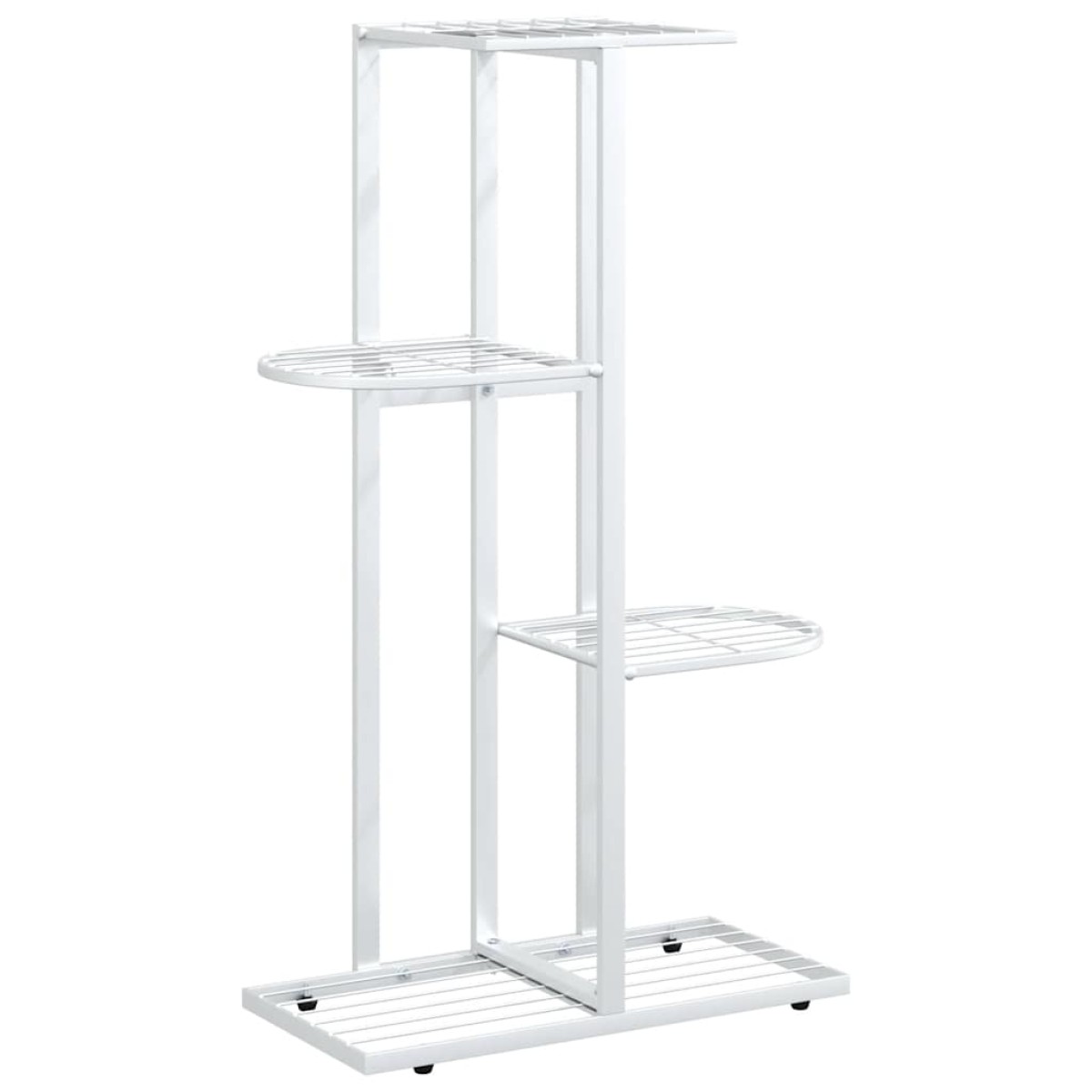 vidaXL Ανθοστήλη 4 Επιπέδων Λευκή 43 x 22 x 76 εκ. Μεταλλική