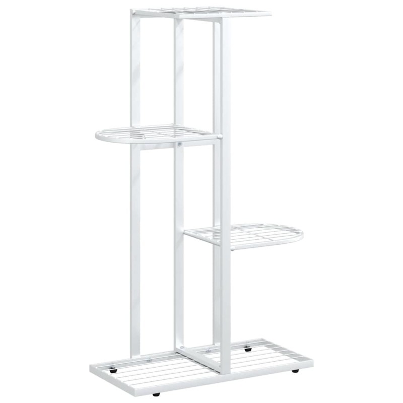 vidaXL Ανθοστήλη 4 Επιπέδων Λευκή 43 x 22 x 76 εκ. Μεταλλική