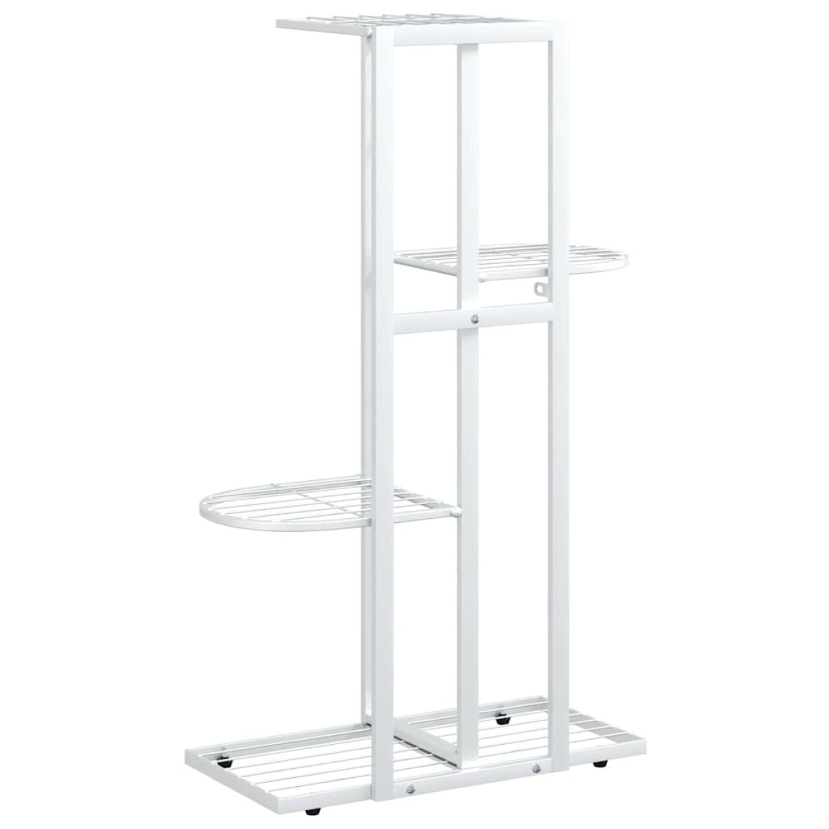 vidaXL Ανθοστήλη 4 Επιπέδων Λευκή 43 x 22 x 76 εκ. Μεταλλική