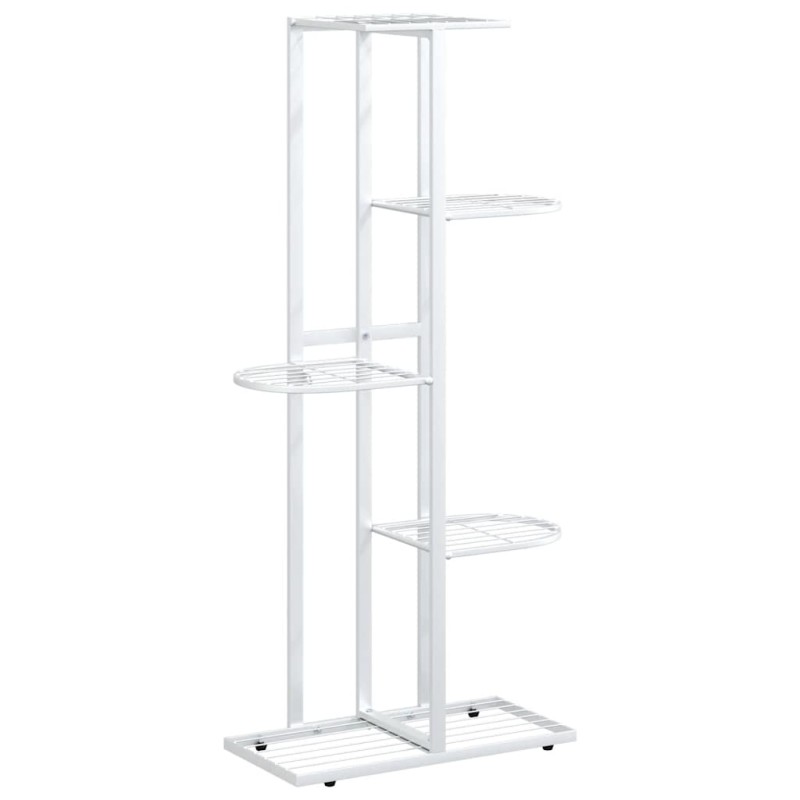 vidaXL Ανθοστήλη 5 Επιπέδων Λευκή 43 x 22 x 98 εκ. Μεταλλική
