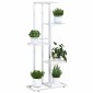 vidaXL Ανθοστήλη 5 Επιπέδων Λευκή 43 x 22 x 98 εκ. Μεταλλική
