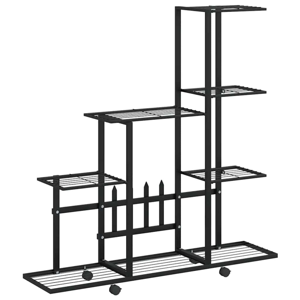vidaXL Ανθοστήλη με Ρόδες Μαύρη 94,5 x 25 x 92,5 εκ. Μεταλλική