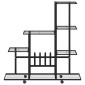 vidaXL Ανθοστήλη με Ρόδες Μαύρη 94,5 x 25 x 92,5 εκ. Μεταλλική