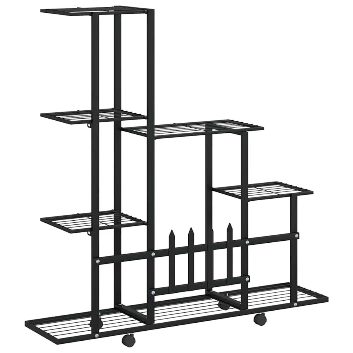 vidaXL Ανθοστήλη με Ρόδες Μαύρη 94,5 x 25 x 92,5 εκ. Μεταλλική