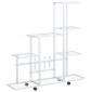 vidaXL Ανθοστήλη με Ρόδες Λευκή 94,5 x 25 x 92,5 εκ. Μεταλλική