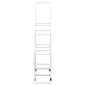 vidaXL Ανθοστήλη με Ρόδες Λευκή 94,5 x 25 x 92,5 εκ. Μεταλλική