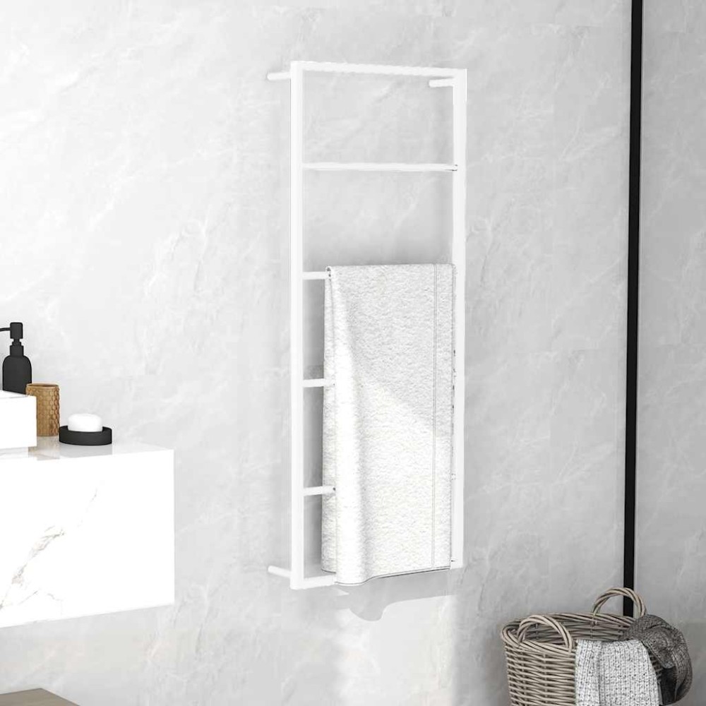 vidaXL Ράφι Πετσετών Λευκό Ατσάλινο 45x10x115 εκ.