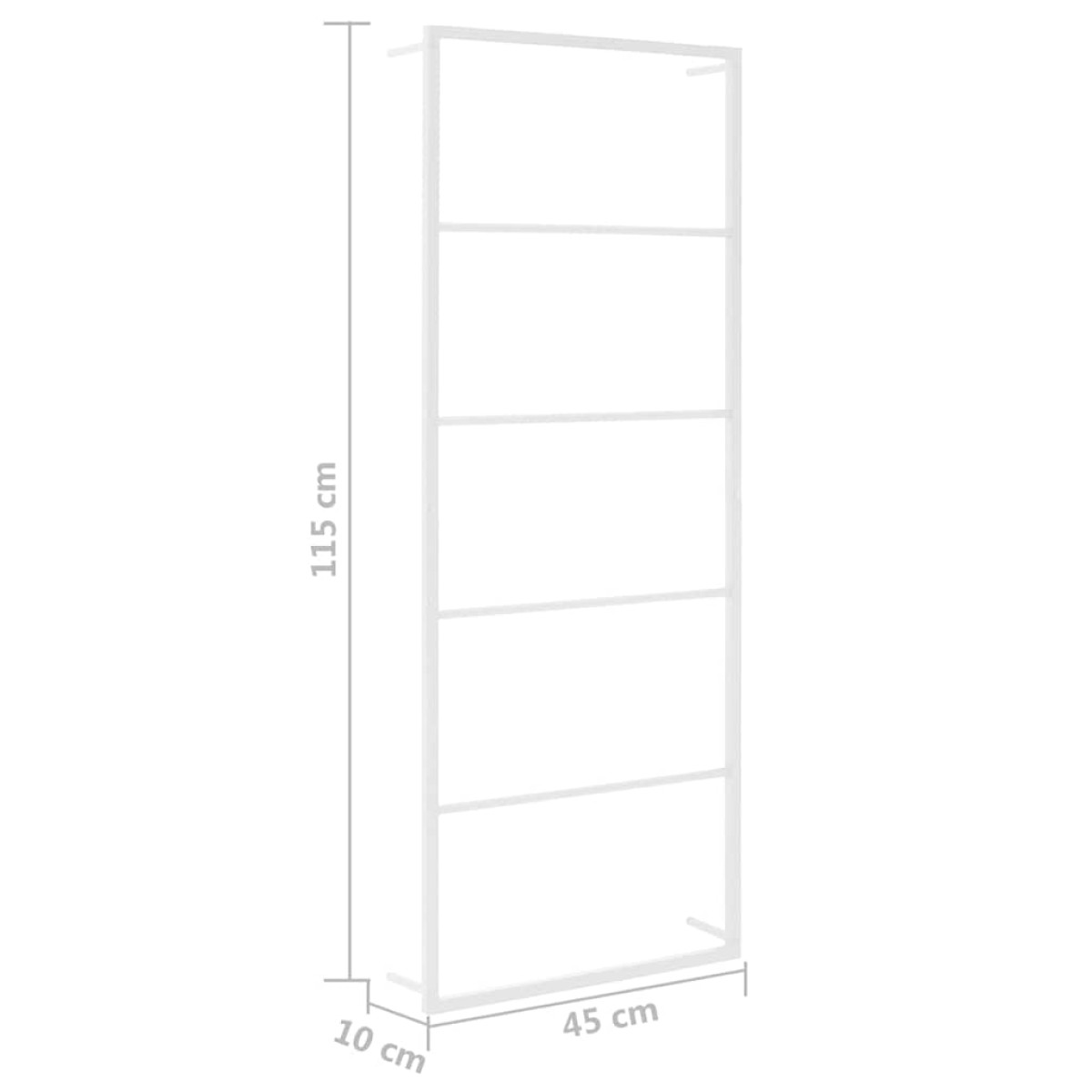 vidaXL Βάση για Πετσέτες Επιτοίχια Λευκό 45 x 10 x 115 εκ. Ατσάλινη