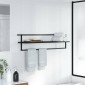vidaXL Βάση για Πετσέτες Επιτοίχια Μαύρη 95 x 25 x 22 εκ. Σιδερένια