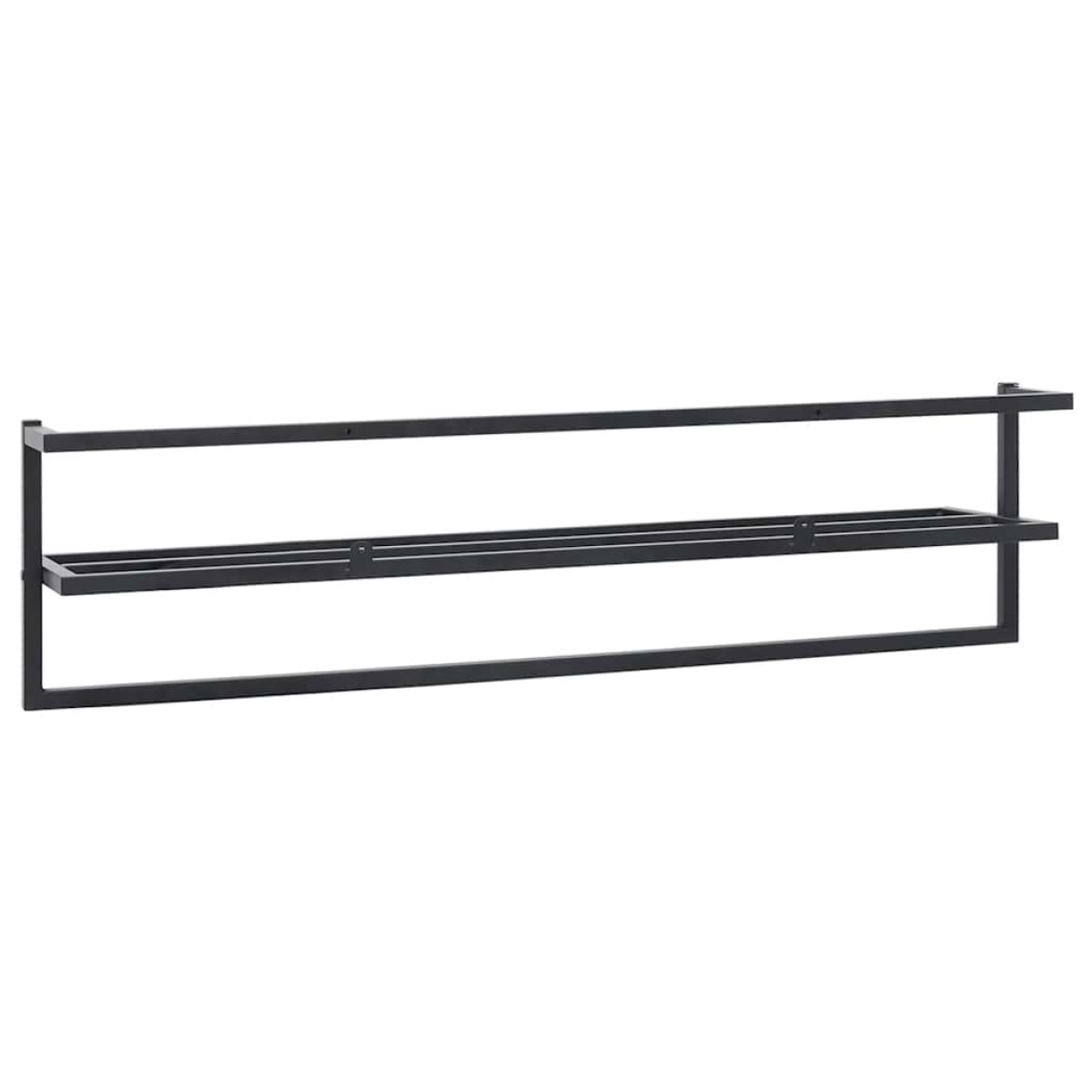 vidaXL Βάση για Πετσέτες Επιτοίχια Μαύρη 95 x 25 x 22 εκ. Σιδερένια