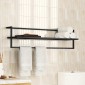 vidaXL Βάση για Πετσέτες Επιτοίχια Μαύρη 95 x 25 x 22 εκ. Σιδερένια