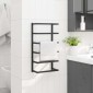 vidaXL Βάση για Πετσέτες Επιτοίχια Μαύρη 24 x 12 x 48 εκ. Ατσάλινη