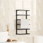 vidaXL Βάση για Πετσέτες Επιτοίχια Μαύρη 24 x 12 x 48 εκ. Ατσάλινη