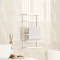 vidaXL Βάση για Πετσέτες Επιτοίχια Λευκή 24 x 12 x 48 εκ. Ατσάλινη