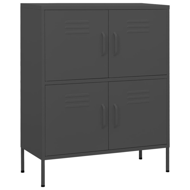 vidaXL Ντουλάπι Αποθήκευσης Ανθρακί 80 x 35 x 101,5 εκ. από Ατσάλι