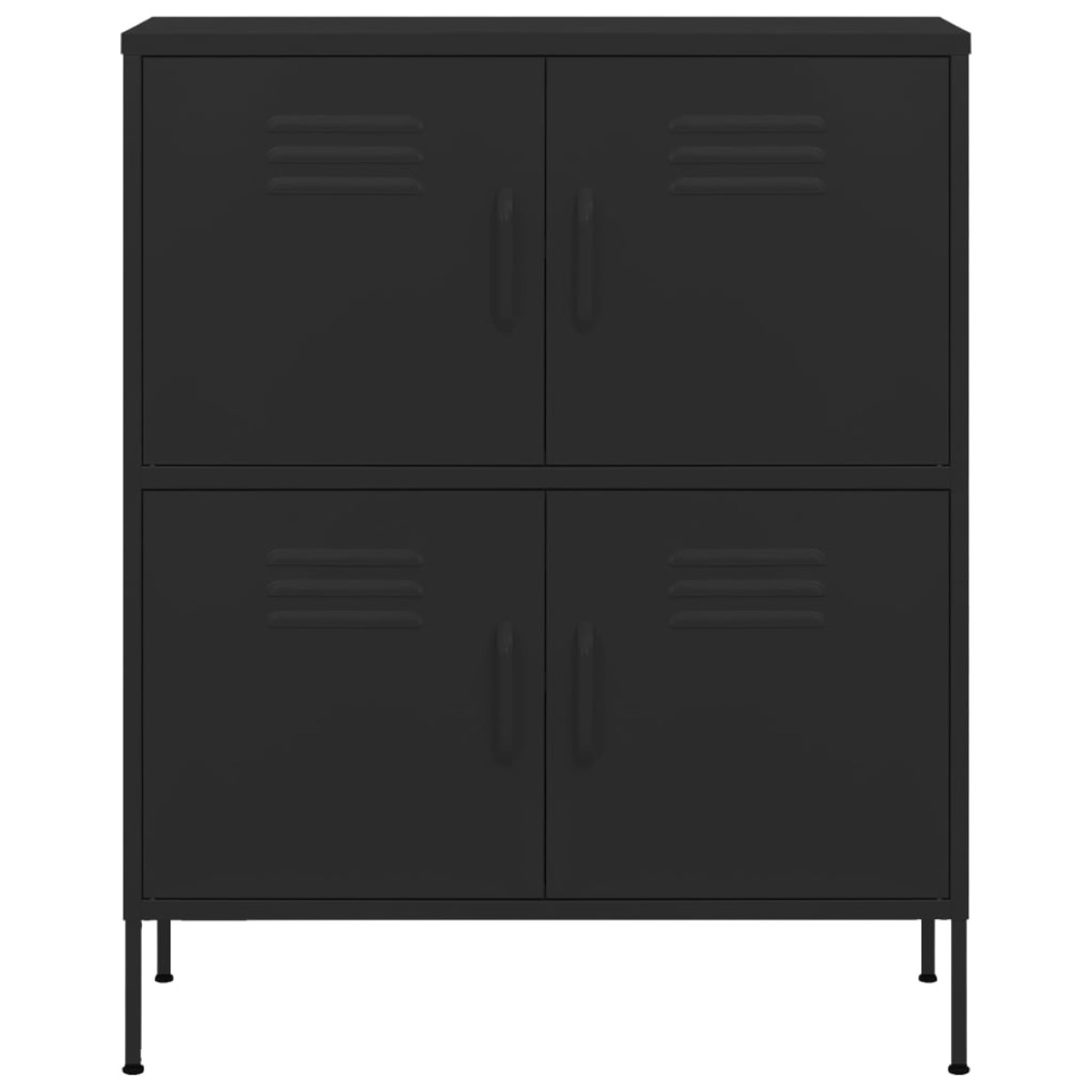 vidaXL Ντουλάπι Αποθήκευσης Μαύρο 80 x 35 x 101,5 εκ. από Ατσάλι