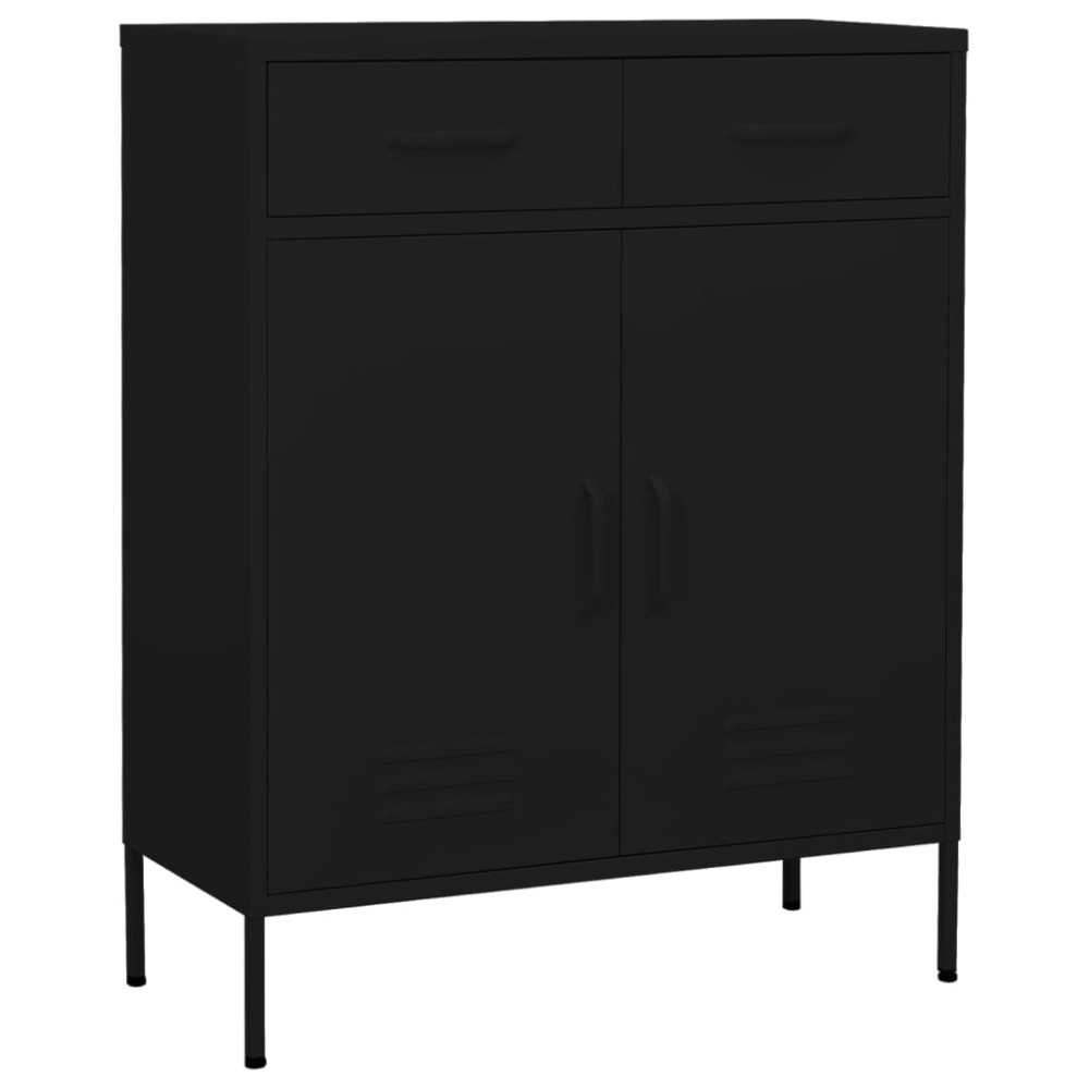vidaXL Ντουλάπι Αποθήκευσης Μαύρο 80 x 35 x 101,5 εκ. από Ατσάλι