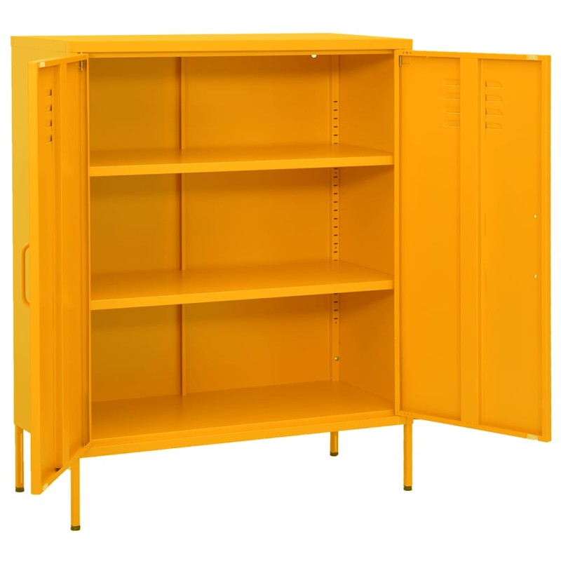 vidaXL Ντουλάπι Αποθήκευσης Μουσταρδί 80 x 35 x 101,5 εκ. Ατσάλινο