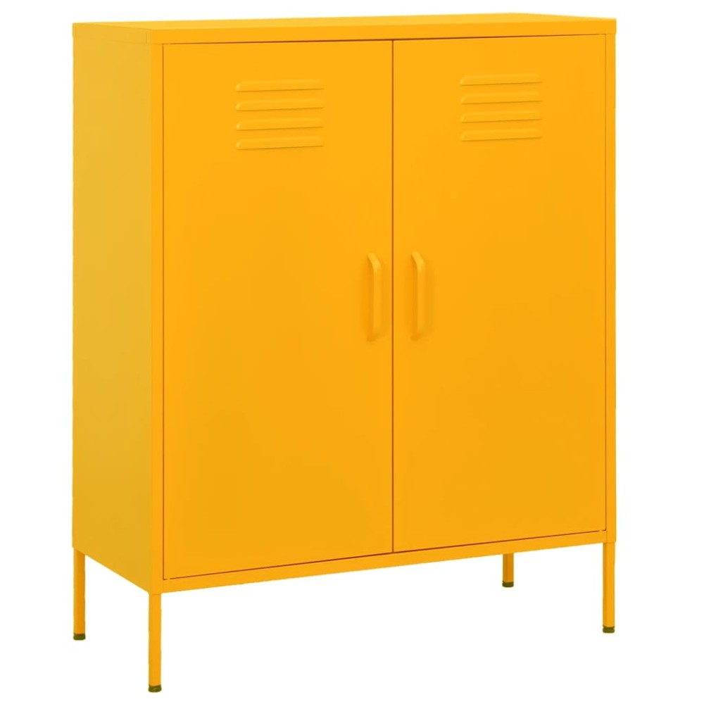 vidaXL Ντουλάπι Αποθήκευσης Μουσταρδί 80 x 35 x 101,5 εκ. Ατσάλινο