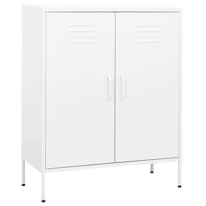 vidaXL Ντουλάπι Αποθήκευσης Λευκό 80 x 35 x 101,5 εκ. Ατσάλινο