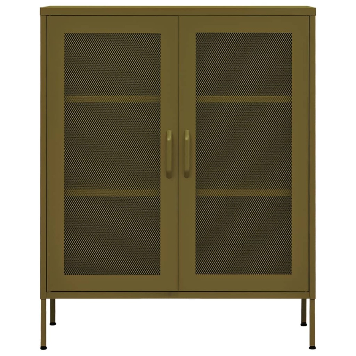 vidaXL Ντουλάπι Αποθήκευσης Πράσινο Λαδί 80 x 35 x 101,5 εκ. Ατσάλινο