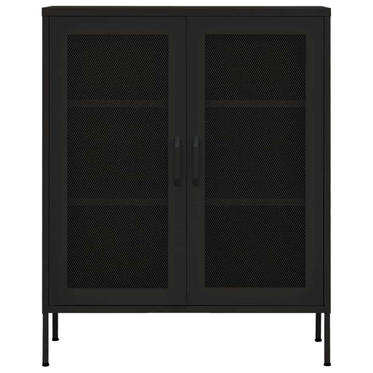 vidaXL Ντουλάπι Αποθήκευσης Μαύρο 80 x 35 x 101,5 εκ. Ατσάλινο