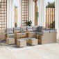 vidaXL Σετ Καναπέ Κήπου 13 τμχ. Μπεζ συνθετικό ρατάν