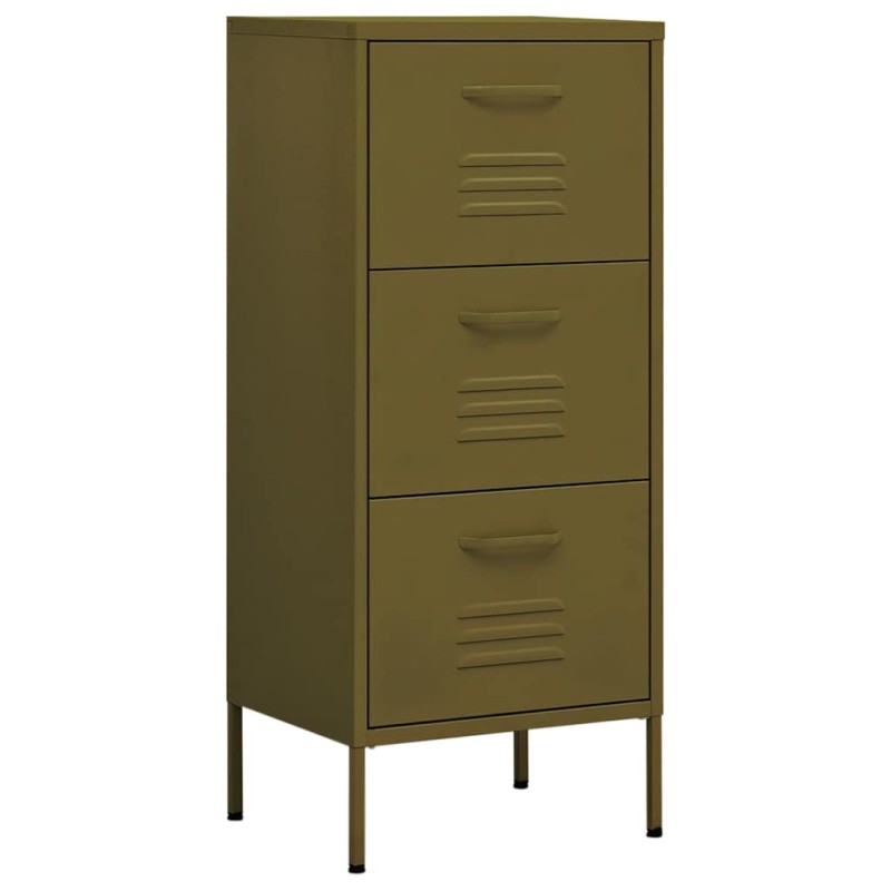 vidaXL Ντουλάπι Αποθήκευσης Πράσινο Λαδί 42,5x35x101,5 εκ. από Ατσάλι