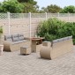 vidaXL Σετ Καναπέ Κήπου με μαξιλάρι 10 pcs Μπεζ συνθετικό ρατάν