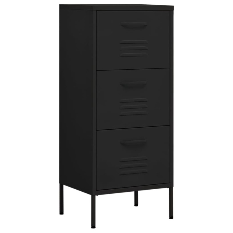 vidaXL Ντουλάπι Αποθήκευσης Μαύρο 42,5x35x101,5 εκ. από Ατσάλι