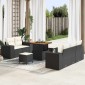 vidaXL Σετ Καναπέ Κήπου 8 pcs Μαύρο συνθετικό ρατάν