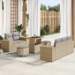 vidaXL Σετ Καναπέ Κήπου 8 pcs Μπεζ συνθετικό ρατάν
