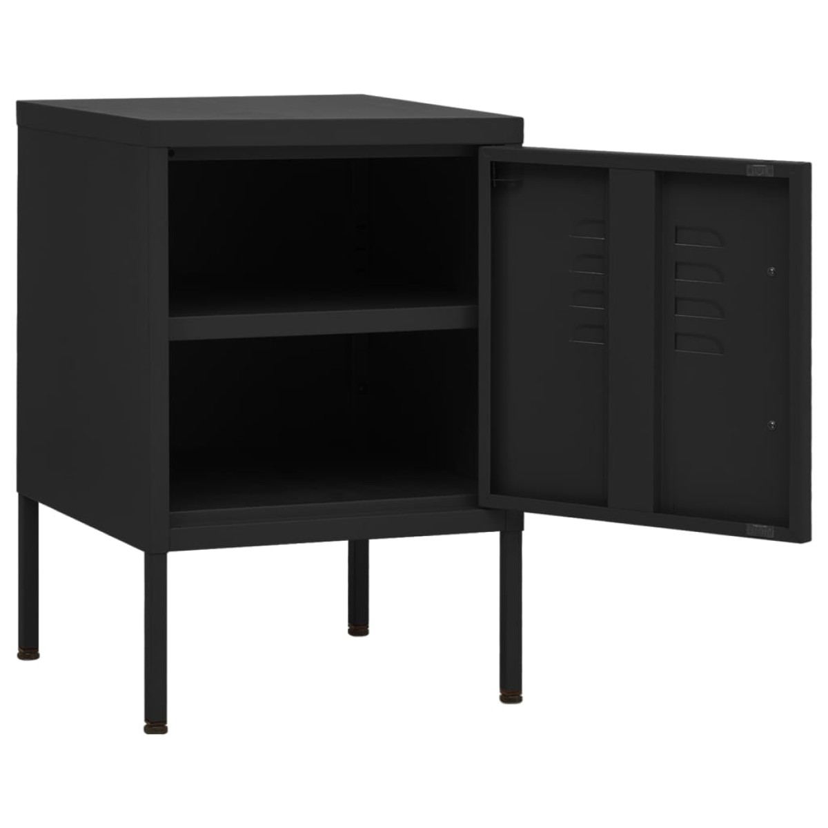 vidaXL Κομοδίνο Μαύρο 35 x 35 x 51 εκ. από Ατσάλι
