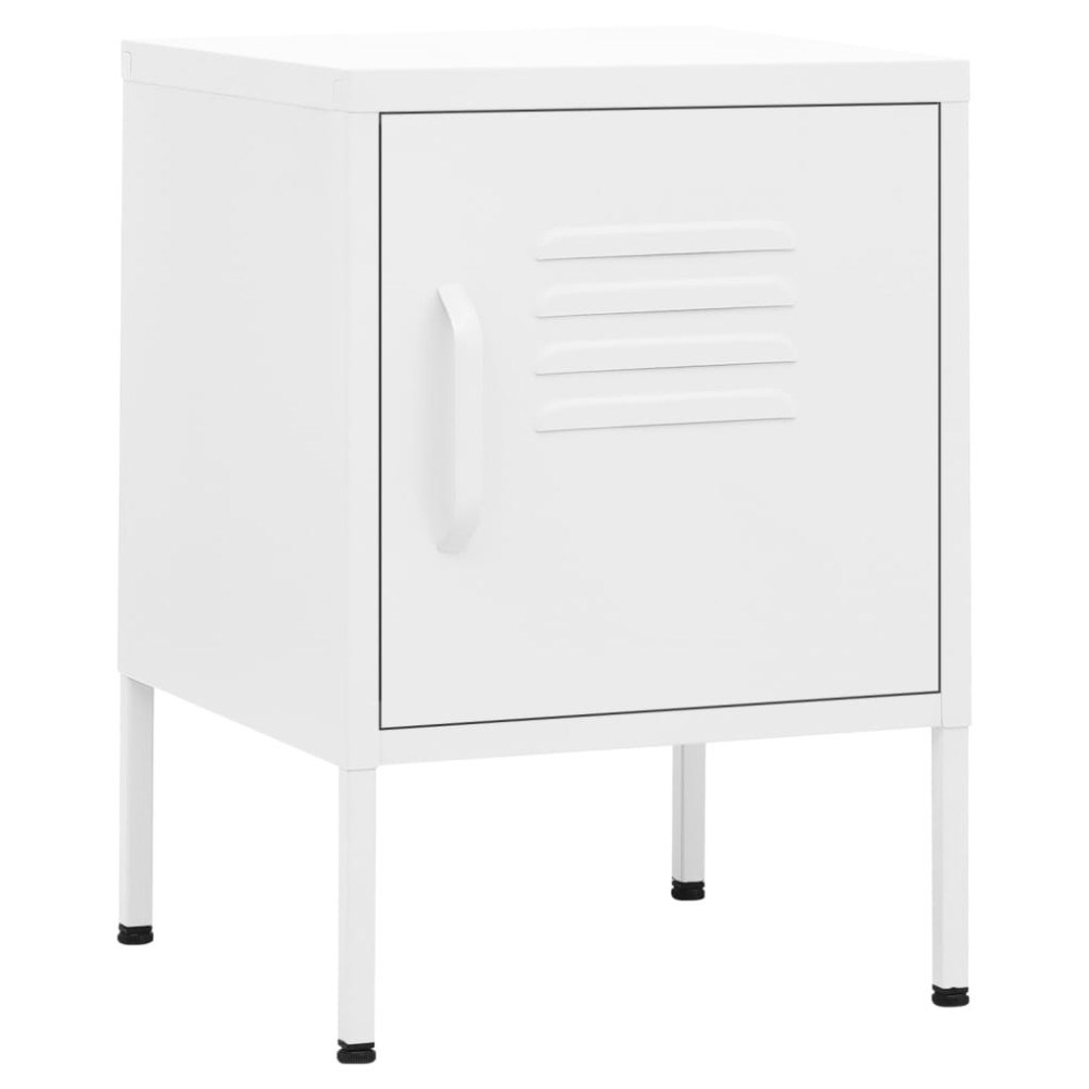vidaXL Κομοδίνο Λευκό 35 x 35 x 51 εκ. από Ατσάλι