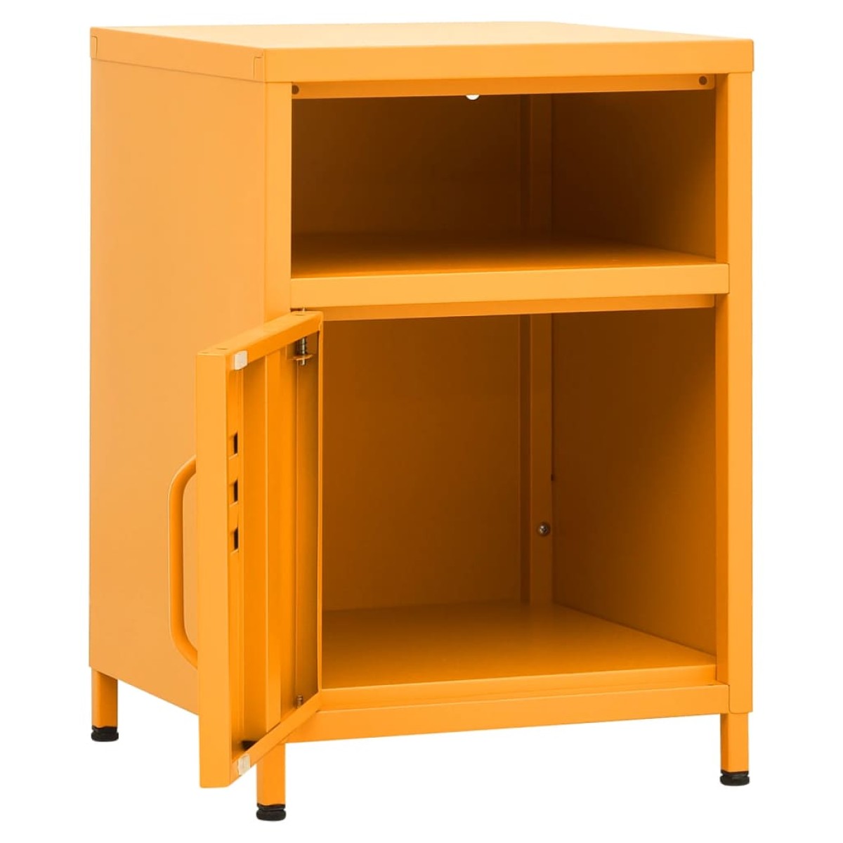 vidaXL Κομοδίνο Μουσταρδί 35 x 35 x 51 εκ. από Ατσάλι